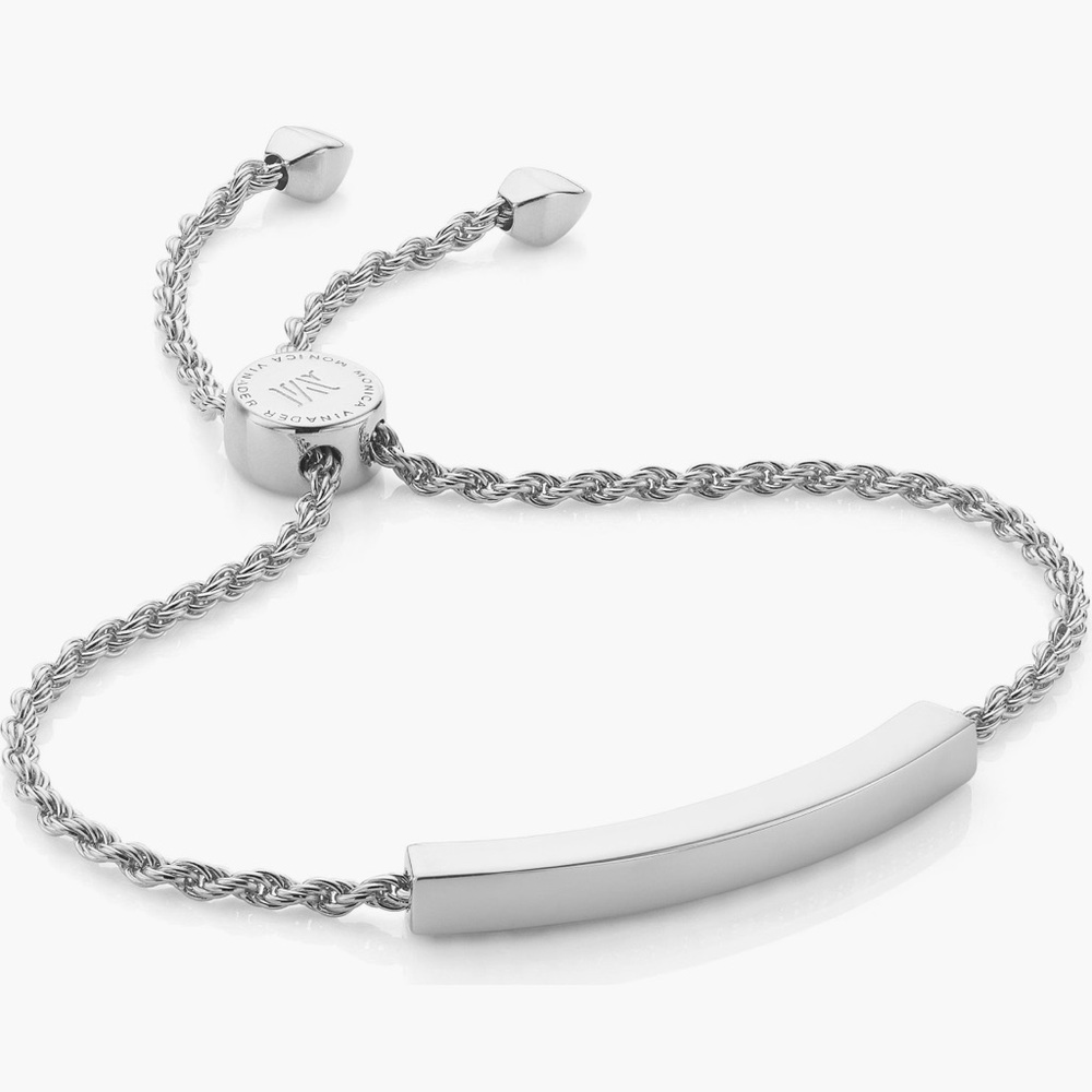 MONICA VINADER Linear Friendship Silver Adjustable Bracelet